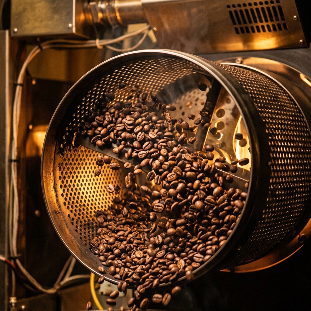 Coffee beans roasting